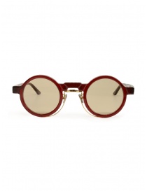 Glasses online: Kuboraum N9 round sunglasses red with brown lenses