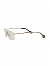 Kuboraum H57 silver rectangular glasses with green lenses buy online