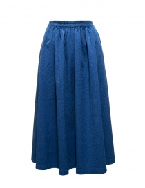 Cellar Door blue check seersucker cotton skirt GRETA PF551 65 CLOISONNE'