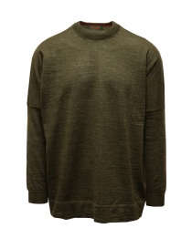 Men s knitwear online: Casey Casey khaki green wool pullover for man