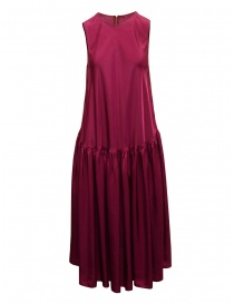 Womens dresses online: Sara Lanzi long sleeveless cyclamen cupro dress