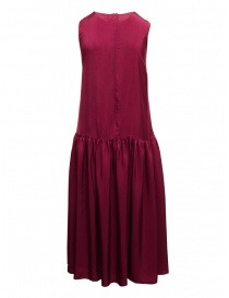 Sara Lanzi long sleeveless cyclamen cupro dress buy online