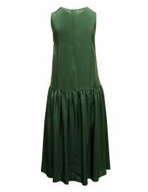 Sara Lanzi long sleeveless dress in green cupro