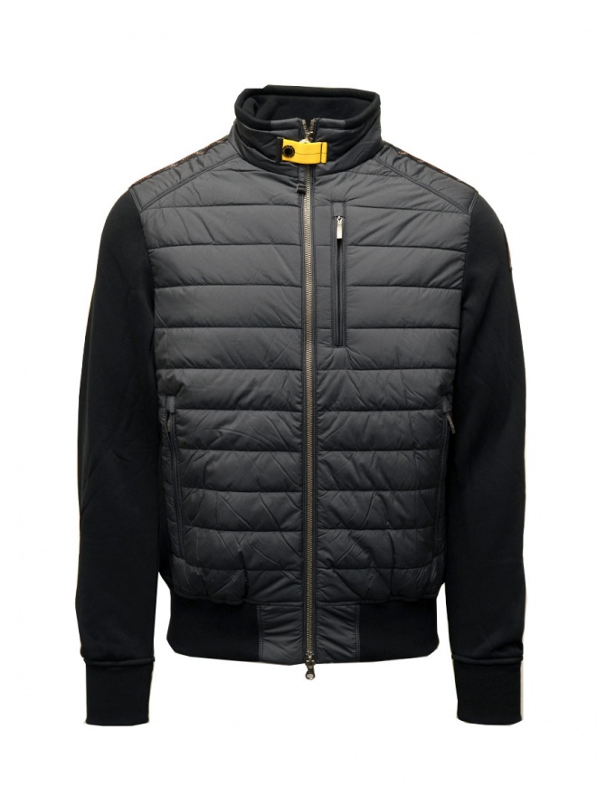 Parajumpers Elliot black padded bomber with fabric sleeves PMHYBFP02 ELLIOT BLACK 541 mens jackets online shopping