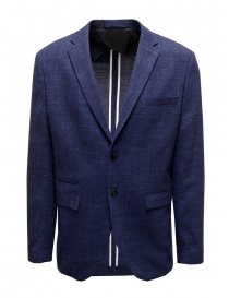 Mens suit jackets online: Selected Homme blue blazer in linen blend