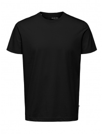 T shirt uomo online: Selected Homme t-shirt nera in cotone bio