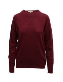 Women s knitwear online: Ma'ry'ya burgundy merino wool and cashmere sweater