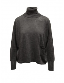Women s knitwear online: Ma'ry'ya turtleneck sweater in grey wool, silk and cashmere