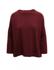 Ma'ry'ya boxy sweater in burgundy merino wool and cashmere YHK010 10 BORDEAUX order online