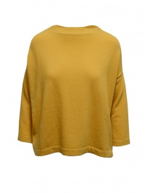 Ma'ry'ya boxy sweater in yellow merino wool and cashmere YHK010 9 YELLOW