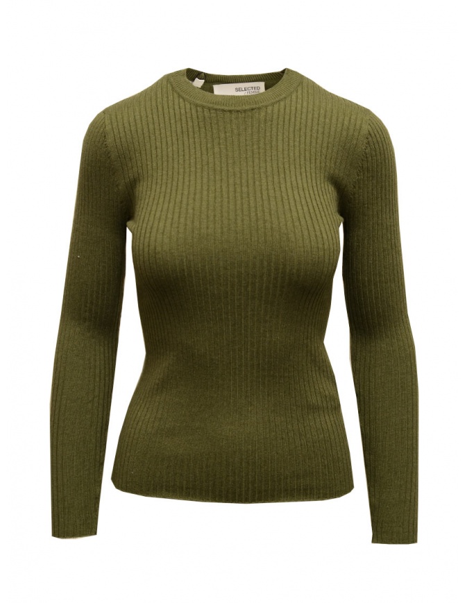 Selected Femme tight-fitting in military green lyocell