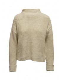 Women s knitwear online: Selected Femme beige crater neck pullover