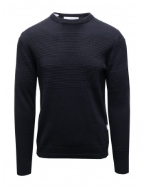 Men s knitwear online: Selected Homme sapphire blue cotton pullover