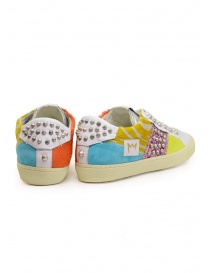 Leather Crown Giudecca colored low sneakers with studs