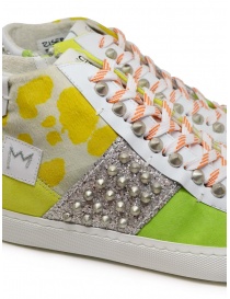 Leather Crown Dorona colored high sneakers with studs womens shoes price