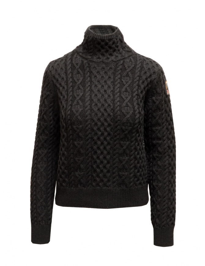 Parajumpers Giulia black Aran turtleneck sweater PWKNIAK32 GIULIA BLACK 541 women s knitwear online shopping