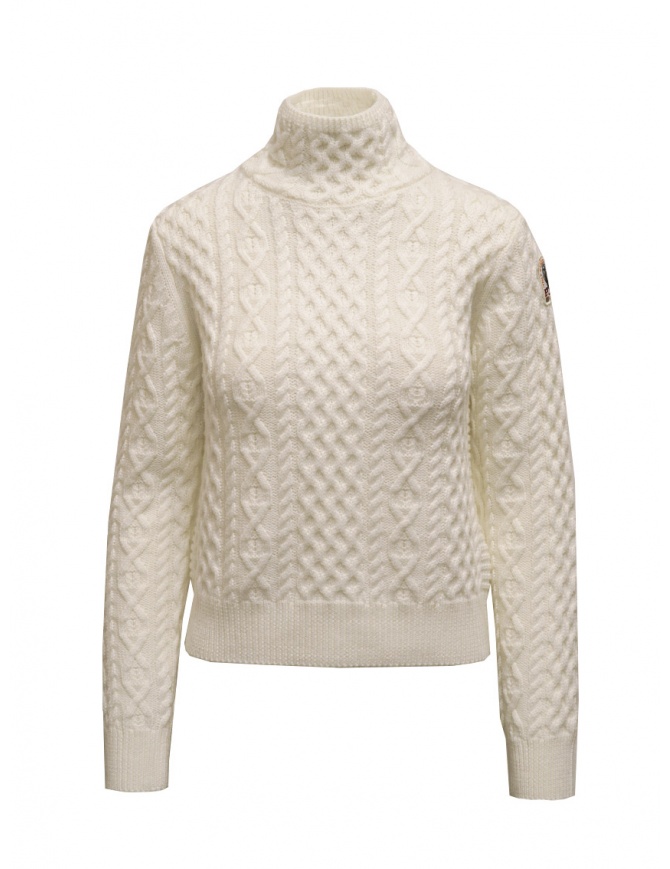 Parajumpers Giulia white Aran turtleneck sweater PWKNIAK32 GIULIA OFF-WHITE 505 women s knitwear online shopping