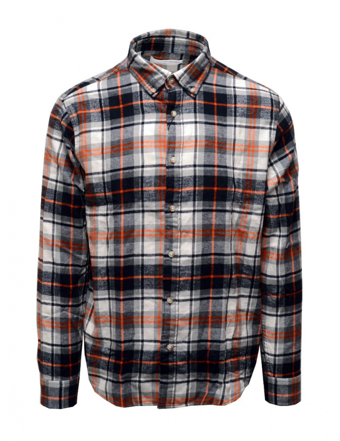 Selected Homme blu and orange checked flannel shirt 16085796 EGRET CHKS CHKS