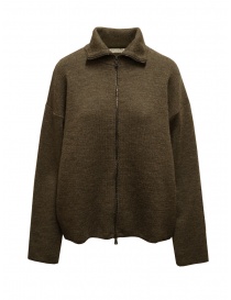 Ma'ry'ya brown merino wool cardigan with zip YHK055 7 TAUPE order online