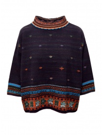 M.&Kyoko reversible blue pullover with three quarter sleeves online