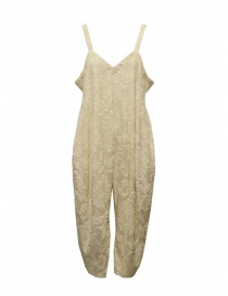 Womens dresses online: Miyao natural white floral jacquard balloon jumpsuit