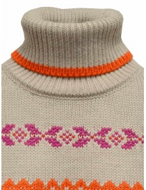 Parajumpers Nanaka beige turtleneck sweater with colorful geometric designs women s knitwear price