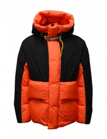 Mens jackets online: Parajumpers Ronin black and orange down jacket