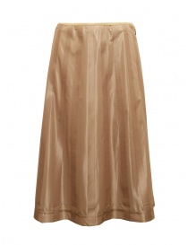 Monobi midi skirt in beige shiny technical fabric online