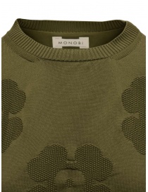 Monobi military green sweater with 3D flowers women s knitwear buy online