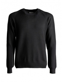 Men s knitwear online: Monobi Woolmax H-12 black crewneck sweater