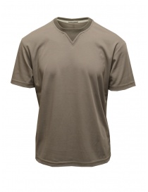 Mens t shirts online: Monobi dove grey t-shirt with vertical band on the back