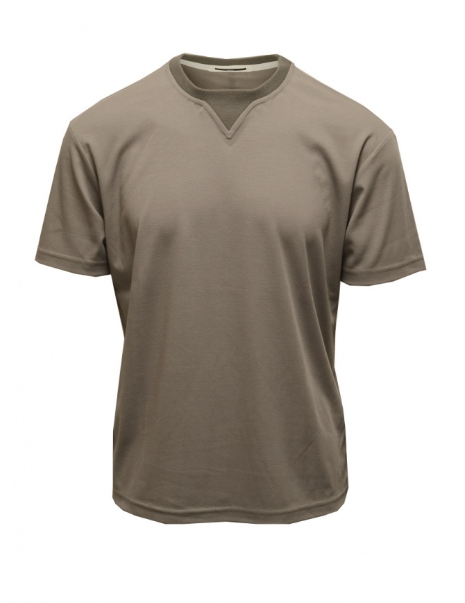 Monobi dove grey t-shirt with vertical band on the back 11808307 F 28088 GRAY MORN