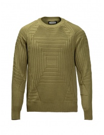 Men s knitwear online: Monobi mesh 3D in pistachio green color