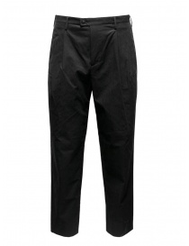Mens trousers online: Monobi black casual pants in technical fabric for men