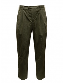 Mens trousers online: Monobi casual green pants in technical fabric for men