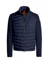 Parajumpers Jayden blue down jacket with fleece sleeves buy online PMHYBWU01 JAYDEN NAVY 562