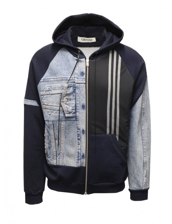 Qbism blue Adidas sweatshirt + men's denim jacket