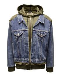 Qbism giacca in jeans con cappuccio verde STYLE 08 PJ02 order online