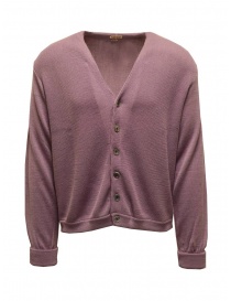 Cardigan uomo online: Kapital Coneybowy 10G Eco-Knit cardigan corto rosa viola