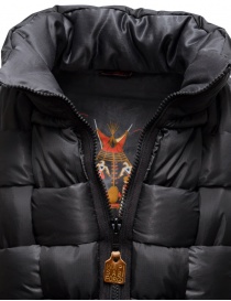 Kapital black interwoven reversible padded vest for men