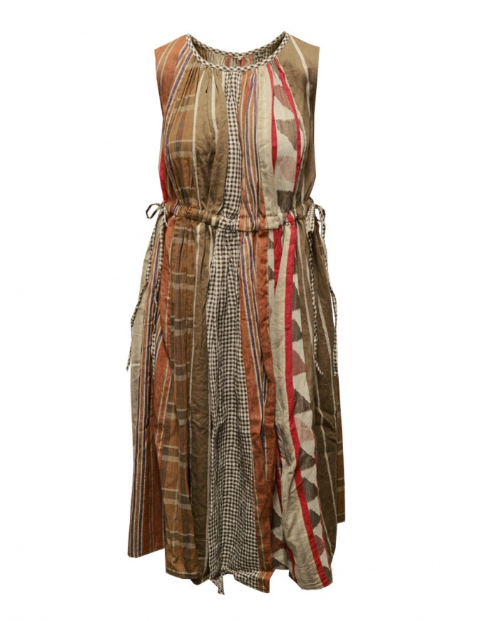 brown patchwork dress