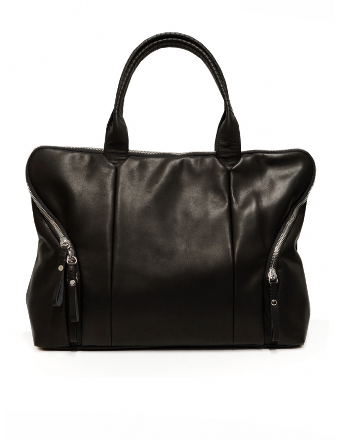 Cornelian Taurus black leather tote bag with zip closure