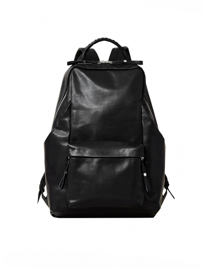 Cornelian Taurus multipocket black leather pc backpack
