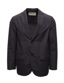 Monobi Cordura Travel blue pinstriped blazer on discount sales online
