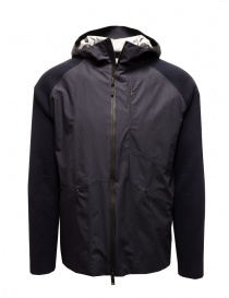 Monobi Techknit Patch Shield navy blue jacket on discount sales online