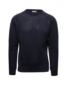 Monobi pullover in navy blue merino wool on discount sales online