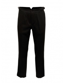 Mens trousers online: Cellar Door Vent black wool trousers