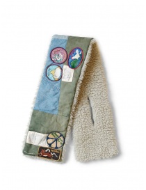 Kapital cross scarf in patchwork fabric and plush