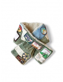 Kapital cross scarf in patchwork fabric and plush K2210XG518 KHA order online