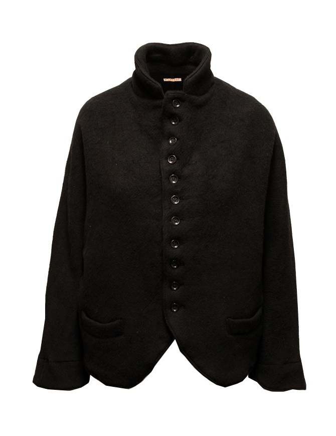 Kapital dolman jacket in black melton wool for women